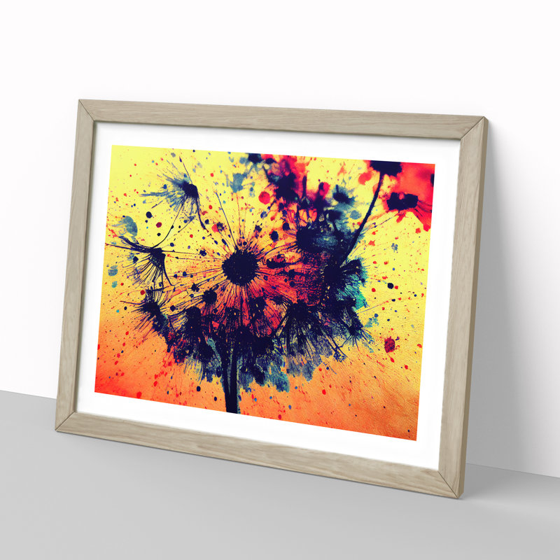 Dandelion Splash - Framed Print, 34cm H x 46cm W x 2cm D, Oak