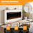 60" Electric Fireplace With Mantel, 12 Flame Effects Tv Stand-386140262