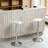 Contemporary Chrome Air Lift Adjustable Swivel Stools With White Seat, Set Of 2
