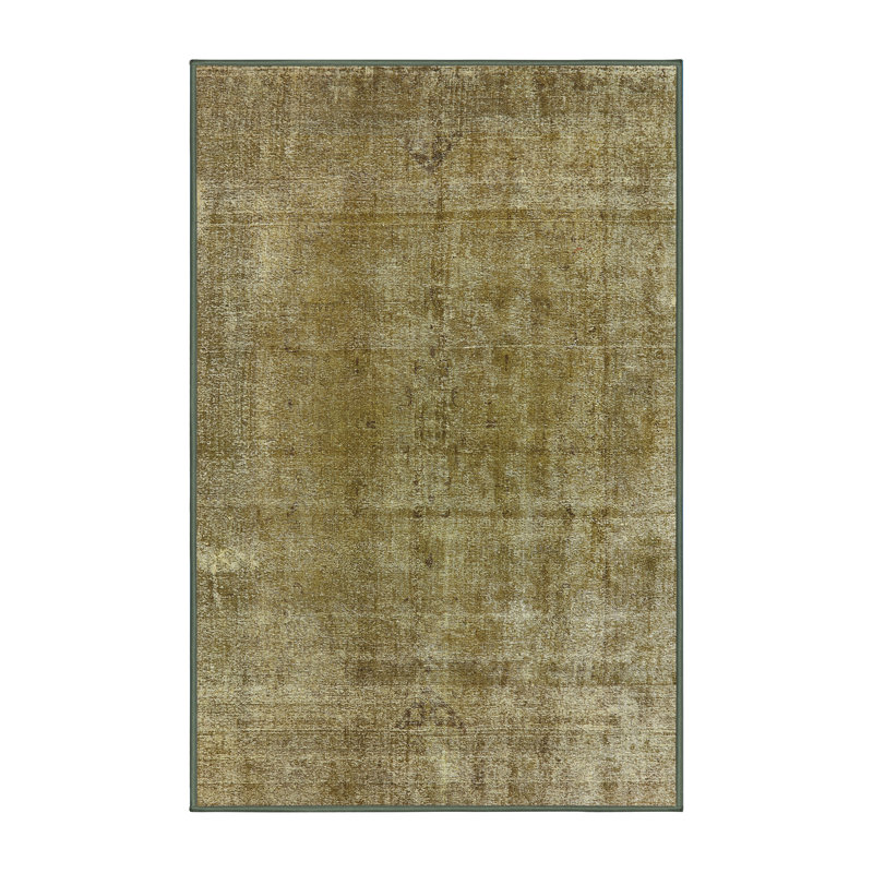 Tapis fédéral à motif abstrait vert, Rectangle 7 pi x 9 pi