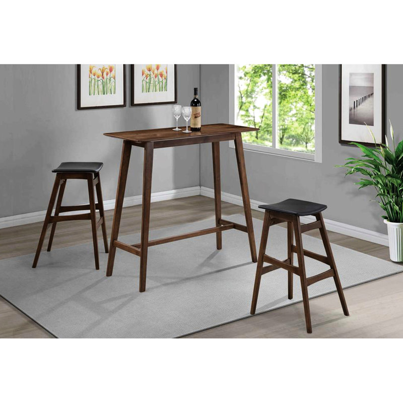 Table rectangulaire en noyer d'hévéa pour une cuisine durable avec des lignes épurées