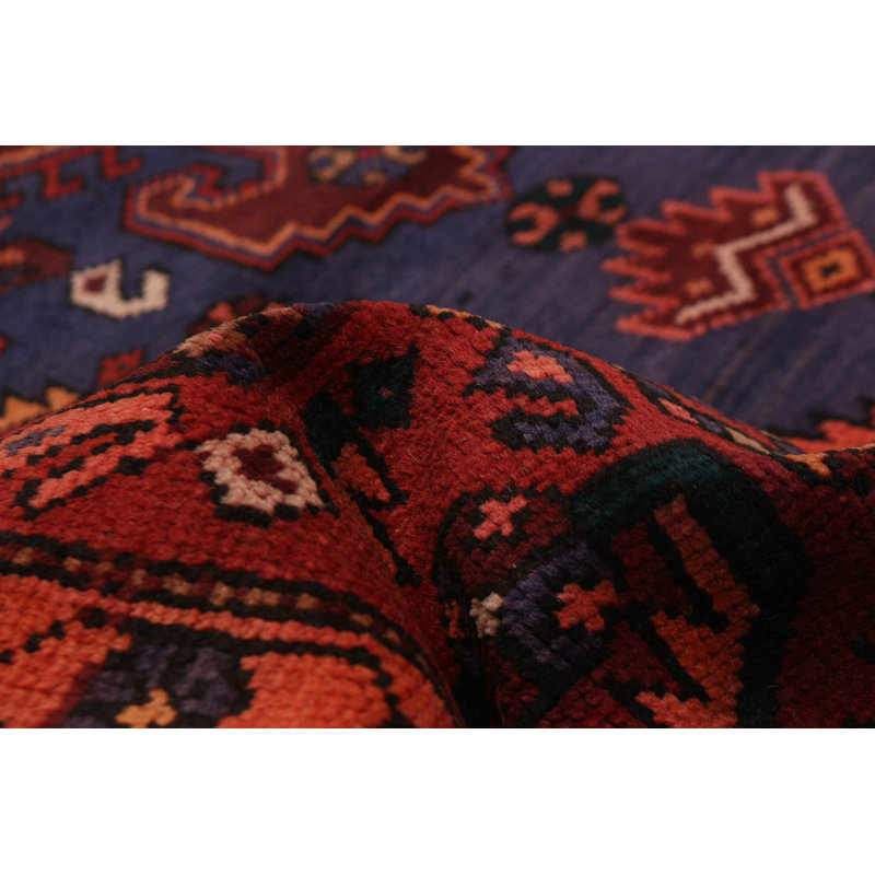 Tapis rouge fait à la main de conception unique 4 pi 3 po x 7 pi 9 po Andelz