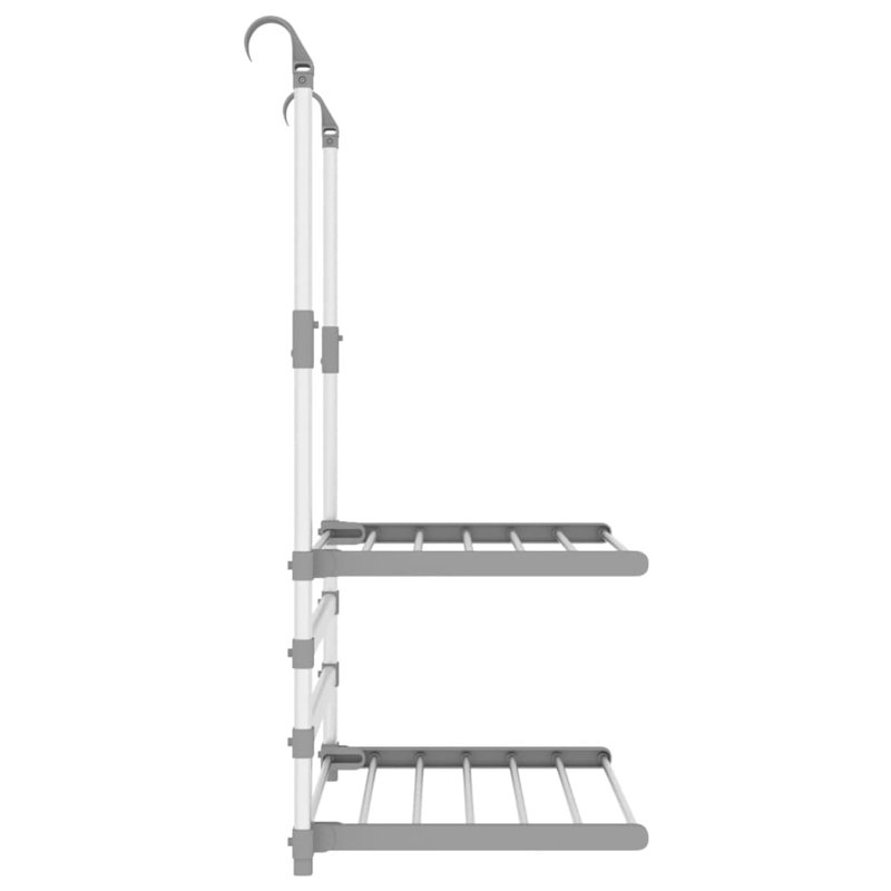 Aluminum Foldable Wall-Mounted Drying Rack, 42" H x 54" W x 25" D