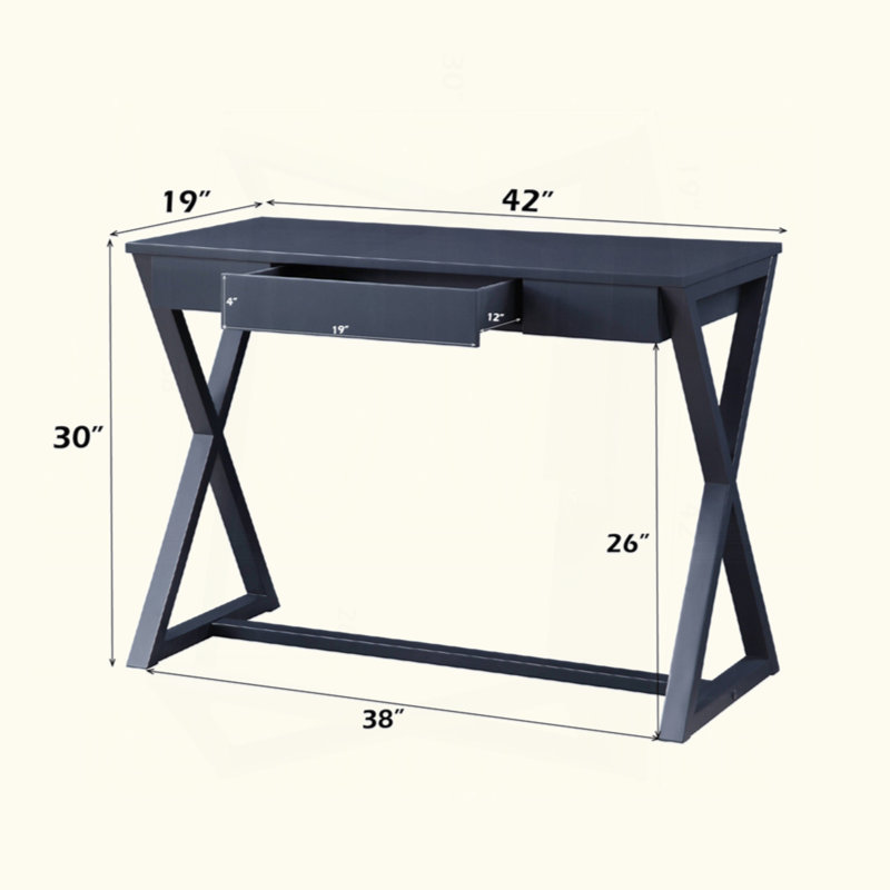Rectangular Console Table With 1 Drawer, Charcoal