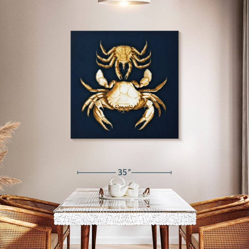 Brampt Crabs Navy, 39" H x 39" W