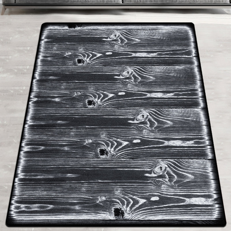 Premium Hall Carpet, 4.9 x 6.6 Feet, Black & White, 100% Polyester | Antibacterial, Non-Slip Underside, Machine Washable at 86°F | Total Thickness: 0.4 Inches, Felt Dot Base | Ideal for Living Room & Entryways