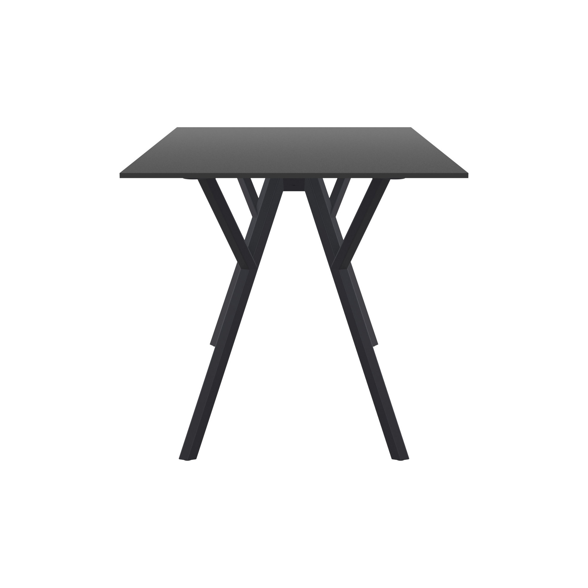 Pontus Synthetic Laminate Outdoor Dining Table, Black, 31.5'' W x 55'' L x 29.5'' H