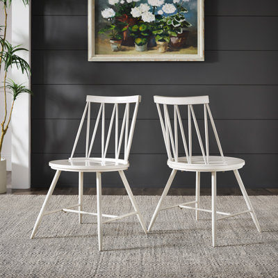 Ensemble de 2 chaises de salle à manger à dossier bas en zigzag Kennamer