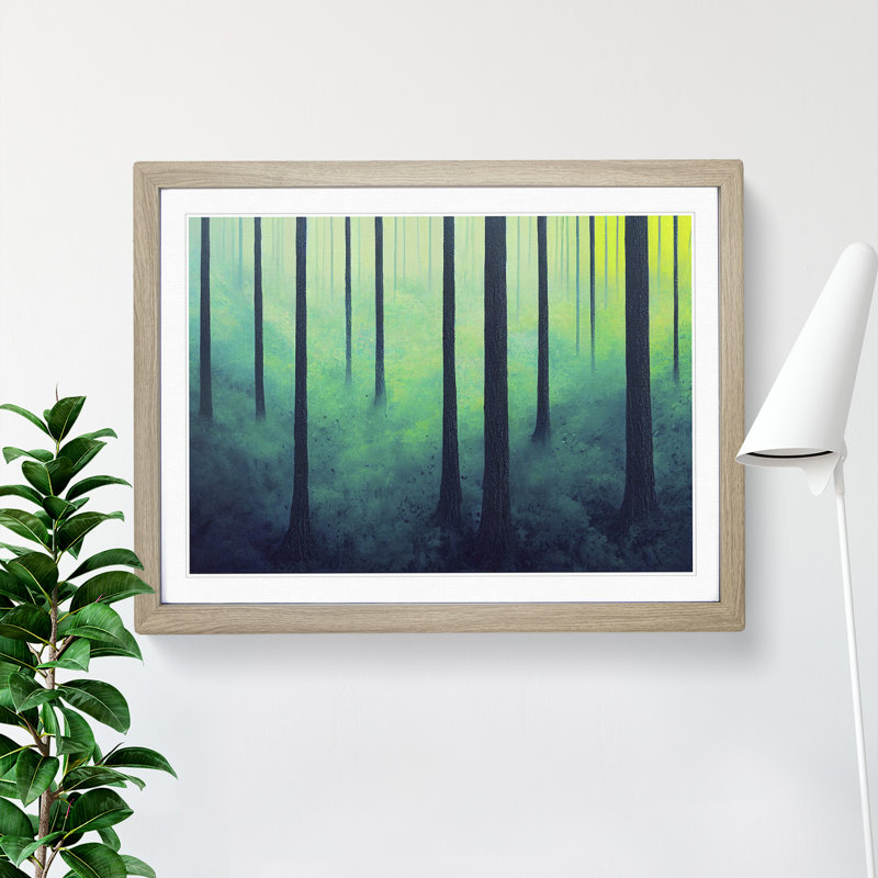 XH1022-595X An Edgy Forest 1 Piece Single Picture Frame Painting, 25cm H x 34cm W x 2cm D, Black