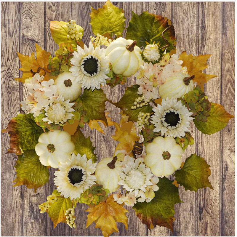 Handcrafted Faux Sunflower 24'' Wreath
