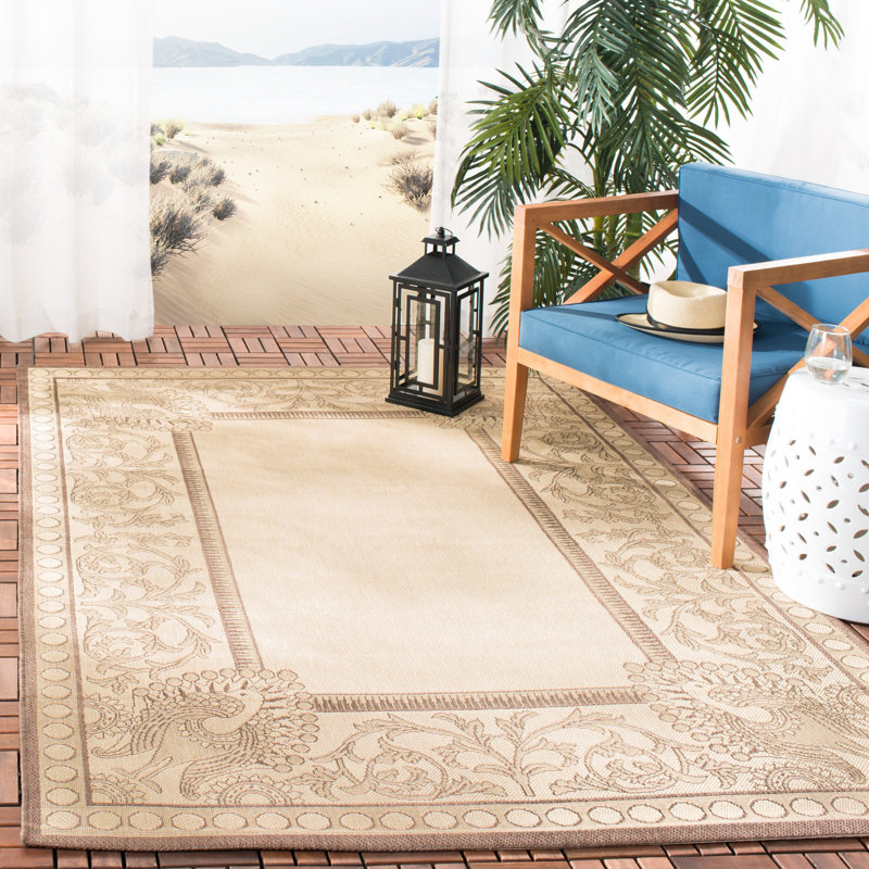 Arneshia Southwestern Brown/Nature Area Indoor/Outdoor Area Rug, Rectangle 5'3" x 7'7"