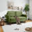 Muneef Corvettta 57.5"  square armrest pull-button double velvet couch-427770558