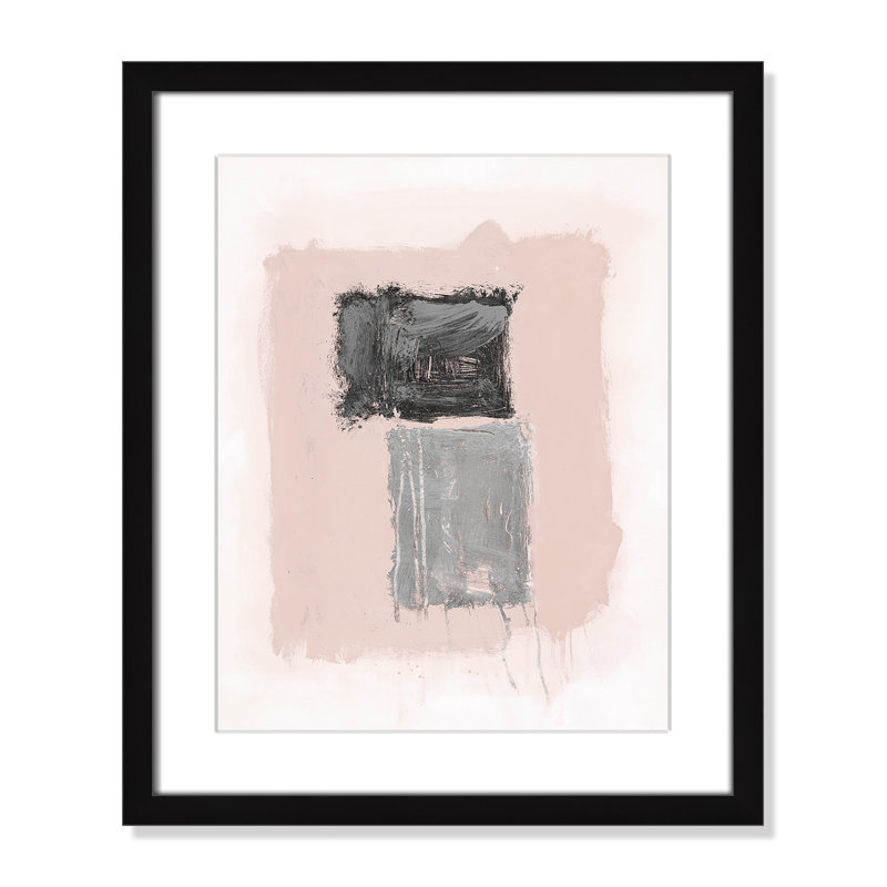 Thomasin Pink, Black And Silver Shimmer II On Paper by Joss & Main Print, Cadre noir mat, H 19 po x l 16 po x P 1,25 po