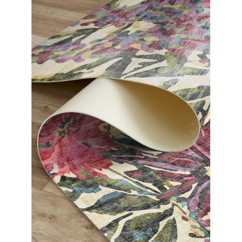Camellia Pink Easy to Clean Vinyl Mat, Runner 2' x 8'