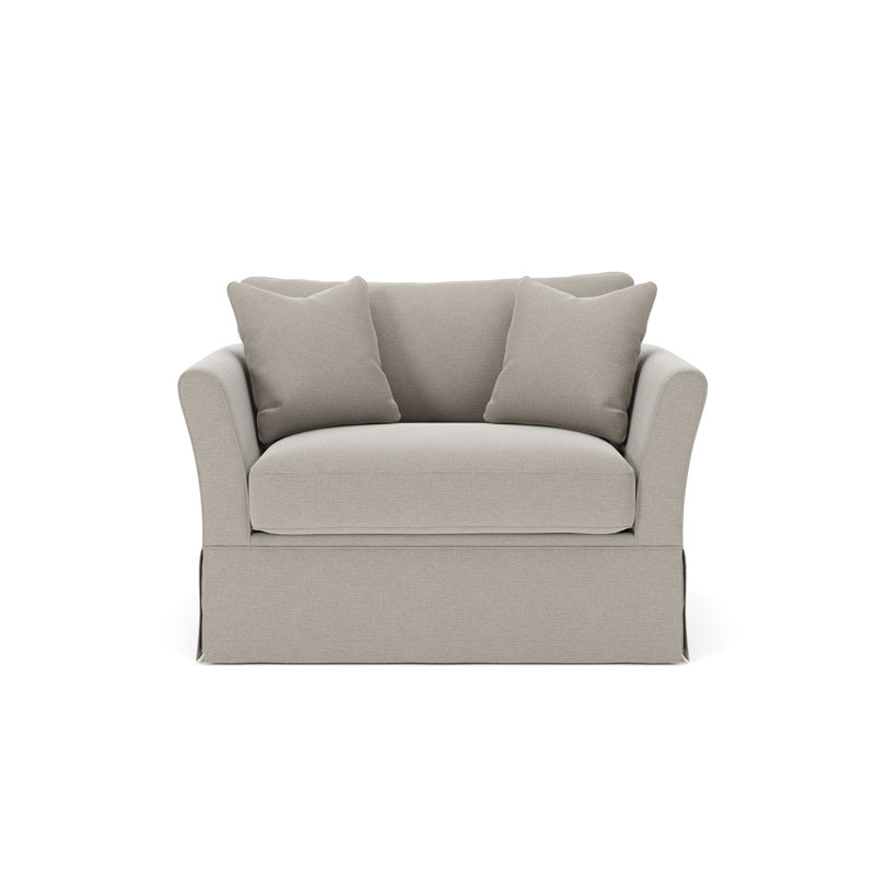 Chaise et demi rembourrée Shelby, Tissu Drusky Linen Sustain®
