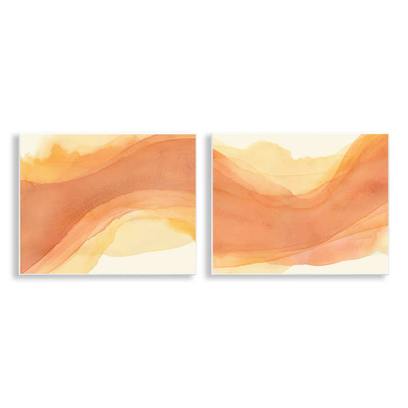  "Curving Orange Waves", ensemble d'art sur plaque par Grace Popp