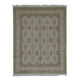 Hand-Knotted High-Quality Ivory and Gold Area Rug