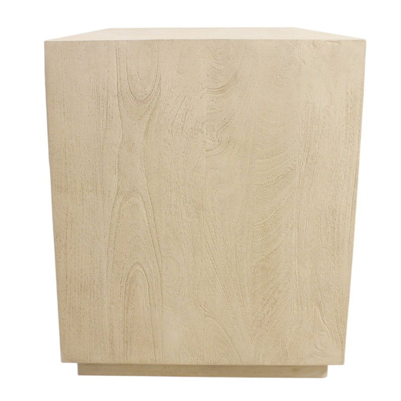 24" Natural Solid Wood One Drawer Nightstand