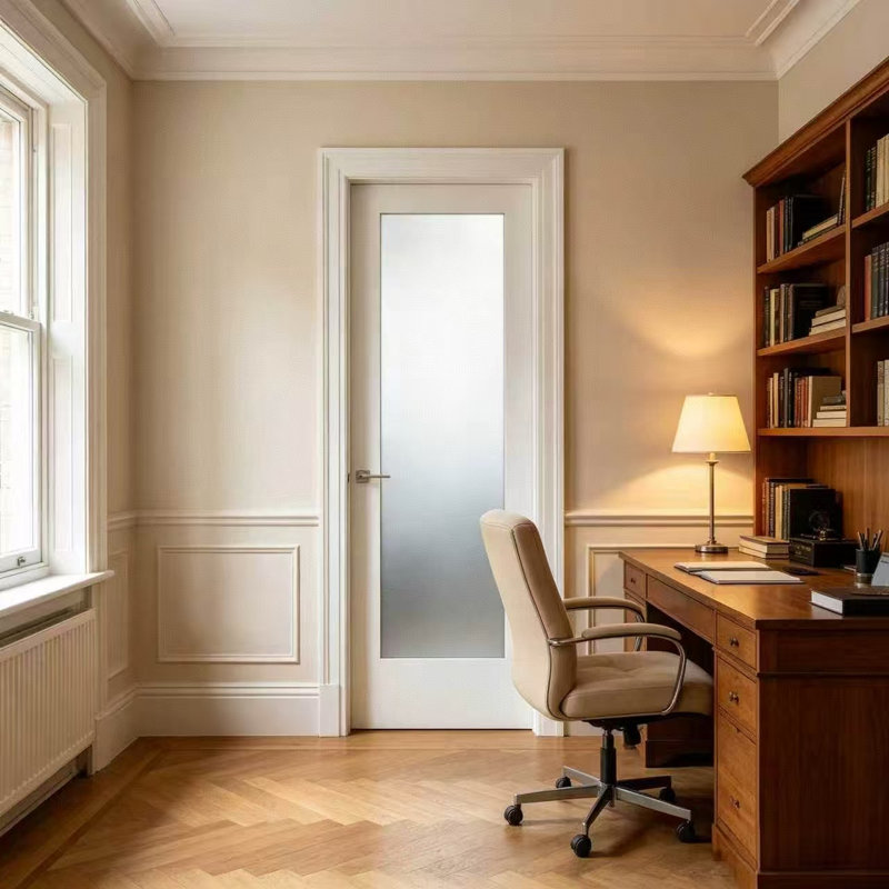 Porte intérieure en verre trempé givré Shaker, 32 po x 80 po