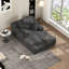 Chaise longue 67 po rembourrée en velours côtelé avec assise profonde, coussins et accoudoirs 67 po, aucun assemblage requis-111312242