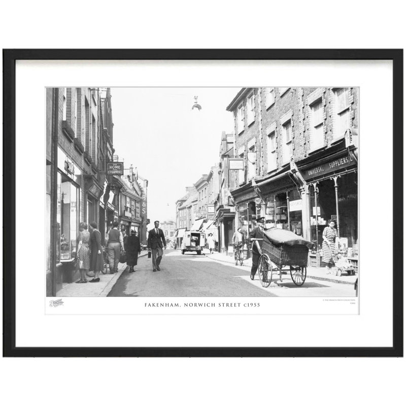 Fakenham, Norwich Street C1955 by Francis Frith - Single Picture Frame Print, 60cm H x 80cm W x 2.3cm D