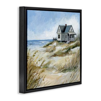 Maison sur la plage, art mural sur toile flottante, design par Susan Winget