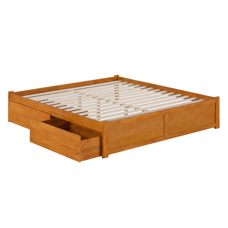 Storage Bed, King, Light Toffee