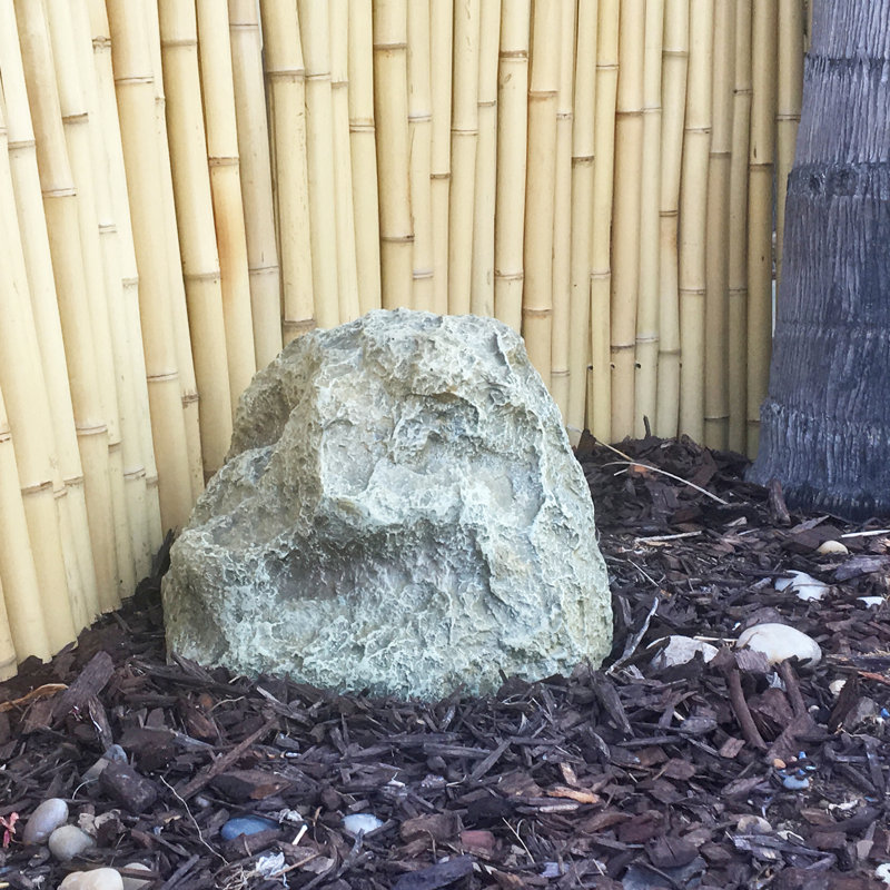 Artificial Rock For Landscaping Fake Rock Cover Fiberglass Boulder Covers, 9" H x 13" W x 16" D, Beige