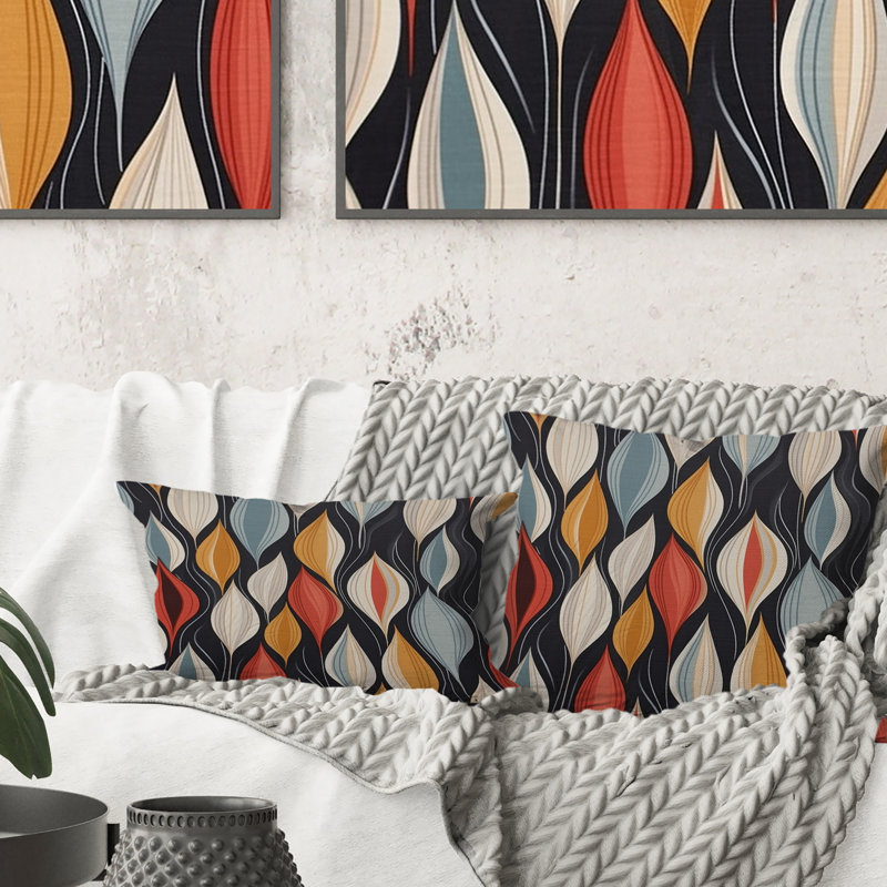 Coussin Retro Abstract Leaves II - Abstract