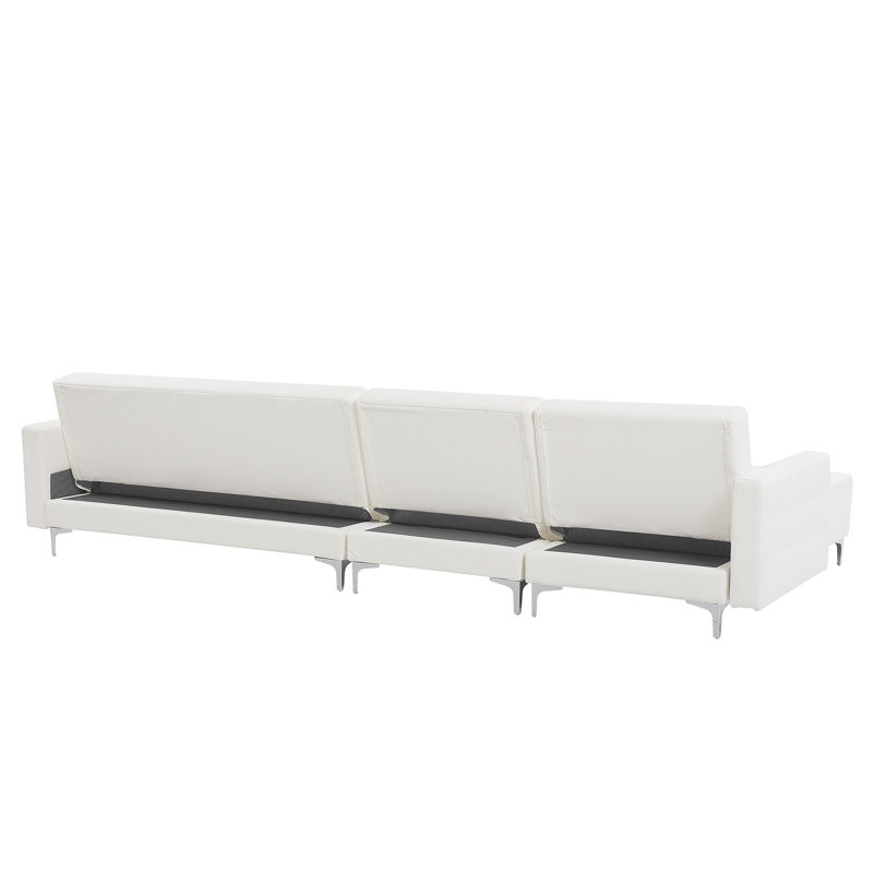Finnegan 5 Seater Faux Leather Sofa Bed, Right