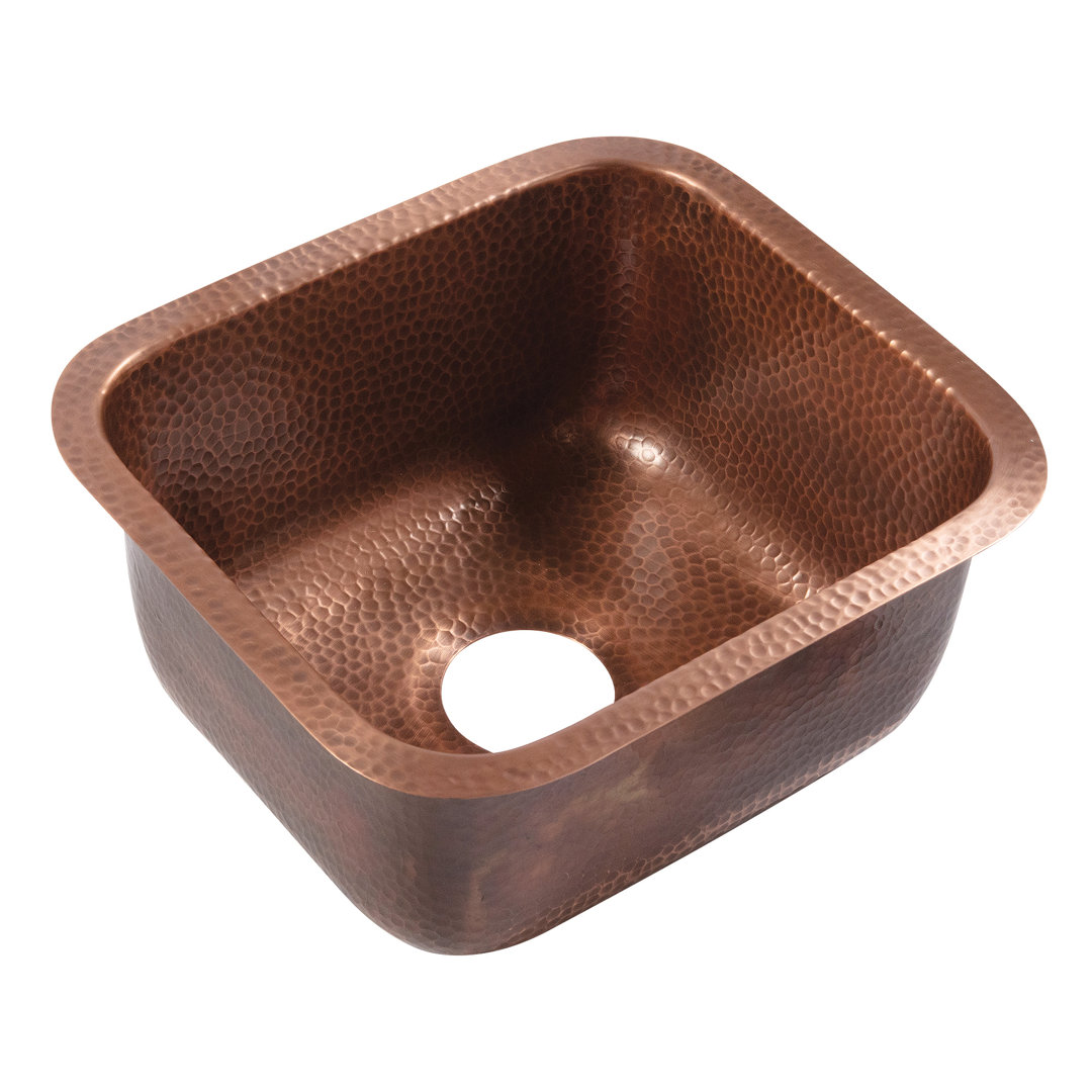 Orwell Copper 17" Single Bowl Undermount Kitchen Sink Sinkology