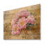 Ferme, pivoines le long de la meule de foin II - art mural en bois pivoines - sur bois de pin naturel-109994059