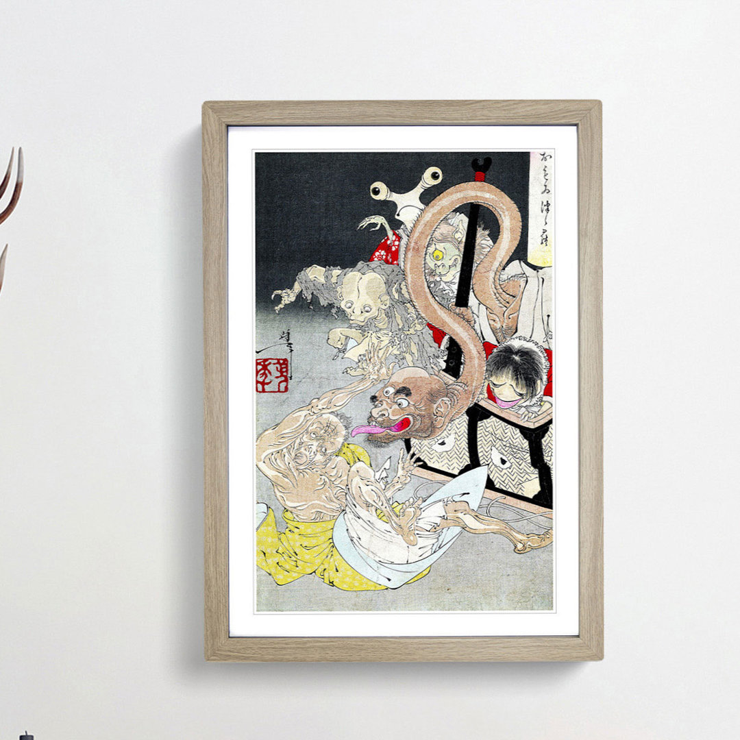 Pandoras Box by Tsukioka Yoshitoshi - Framed Print