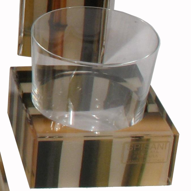 Porte-verre en bambou recouvert de tissu acrylique