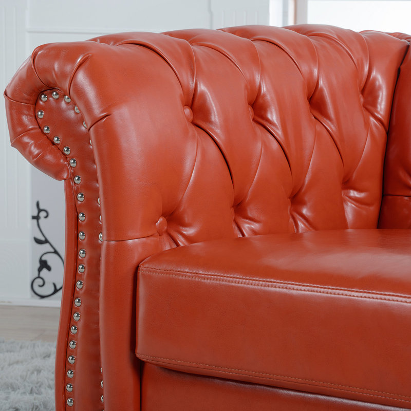 Canapé à accoudoirs carrés 38,98 po Daintin, Orange