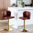 Burgundy Modern Swivel With Adjustable Seat, Pu Leather Upholstery And Back For Pub, Home, Kitchen Island (2 Height, Upholstery, , Home Pub ( Of 2) -