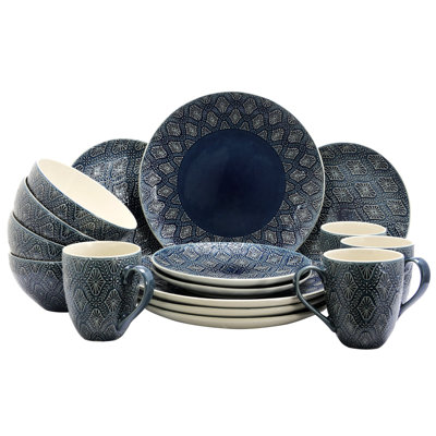 Braley Stoneware Dinnerware Set 16 Piece - Service for 4