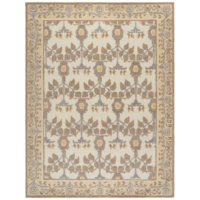 Earthly Treasures Hand Tufted Wool;Cotton;Viscose Floral Indoor Rug