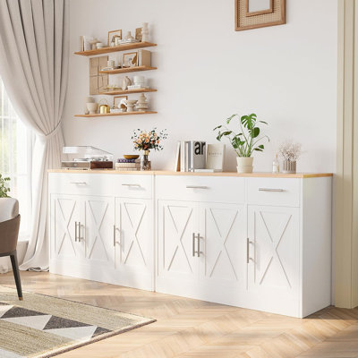 Modern Farmhouse Sideboard Buffet Cabinet With Storage With 3 Doors by Gracie Oaks