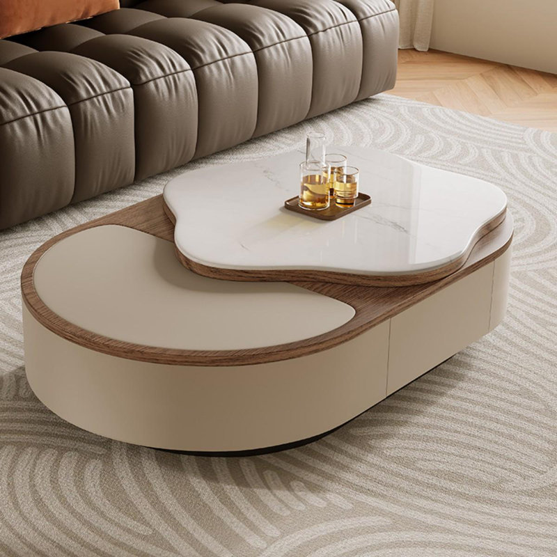 Table basse en cuir 47,24 po