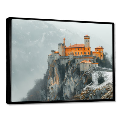«Gray Yellow Mountain Temple In Mongalia I - Fortress», reproduction d'art murale