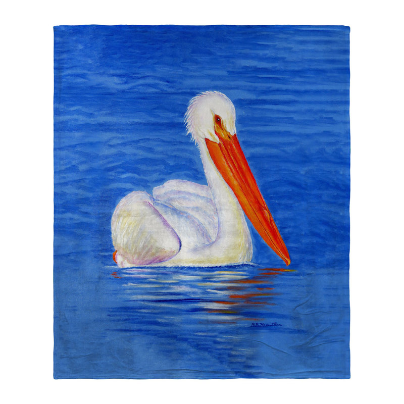 Jeté en soie blanche Pelican