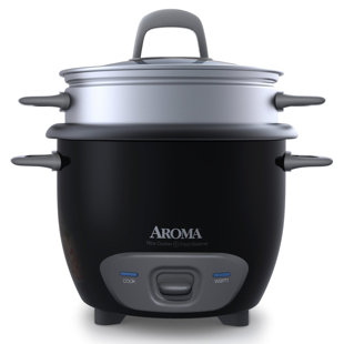 New AROMA 3 Qt SLOW COOKER Stainless Steel & Ceramic Electric Crock Pot  ASC-503S