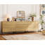 Ensemble de chambre à coucher 5 pièces, 3 commodes à trois tiroirs et 2 tables de chevet avec stations de recharge, ensemble de rangement en bois cannelé avec pieds en métal, suite de chambre moderne pour chambre à coucher-118099890