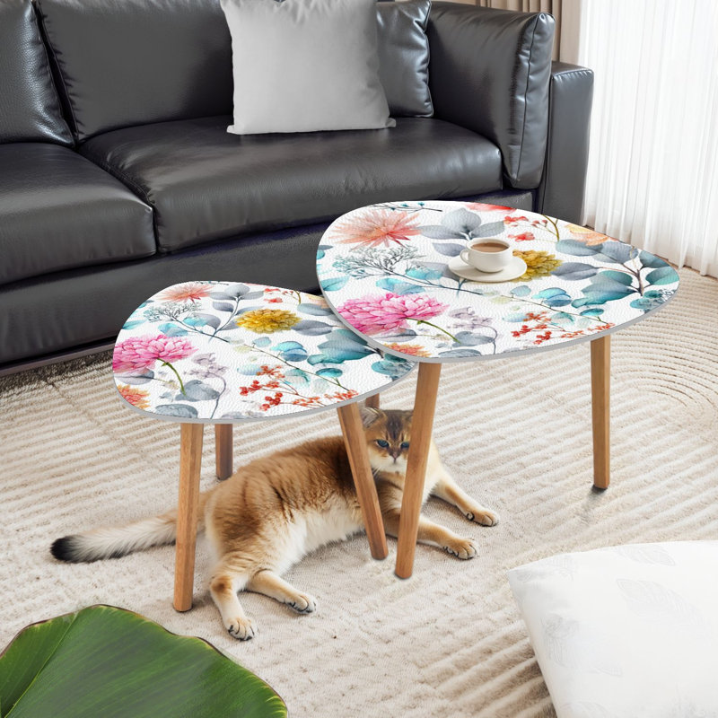 Ensemble de 2 tables basses gigognes Triangle
