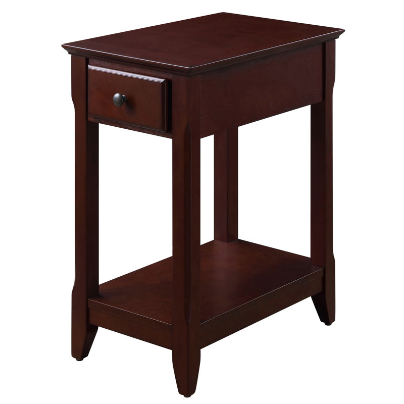 Table d'appoint avec tablette inférieure, Bois espresso