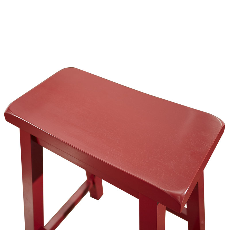 Tabouret de bar et de comptoir en bois massif Forsyth, Tabouret de bar (siège d'une hauteur de 29 po), Rouge