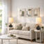 Lampe de table moderne 14 po en céramique et bois-247103229