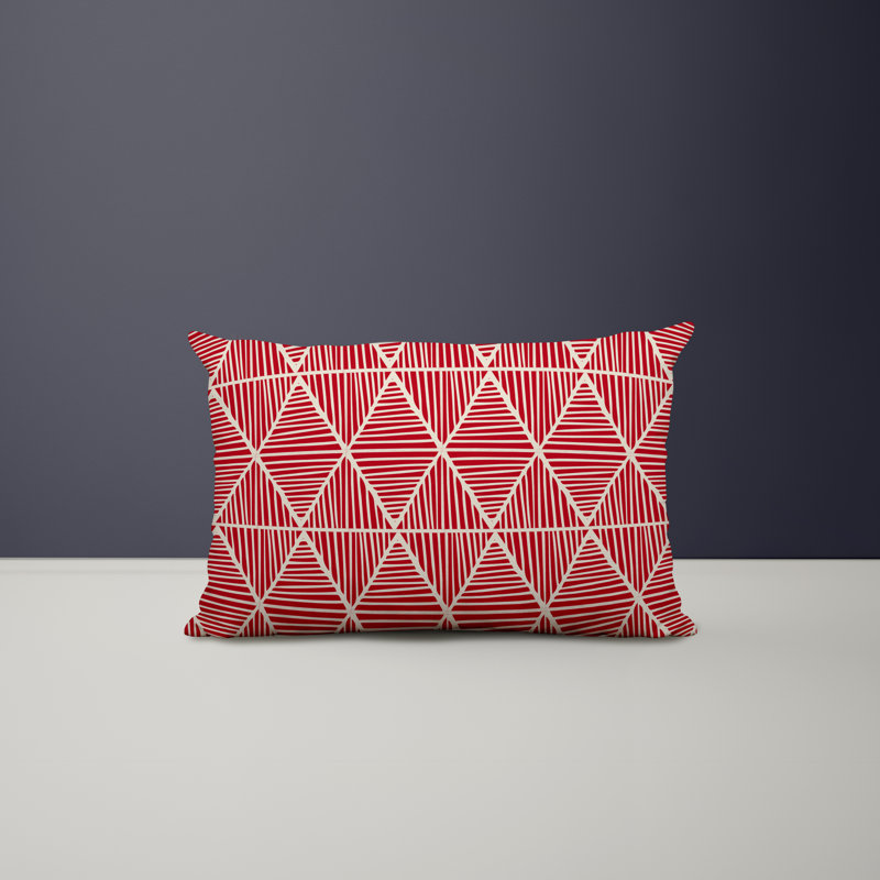 Housse et insert de coussin rectangulaire en polyester pour l'intérieur et l'extérieur, Rouge