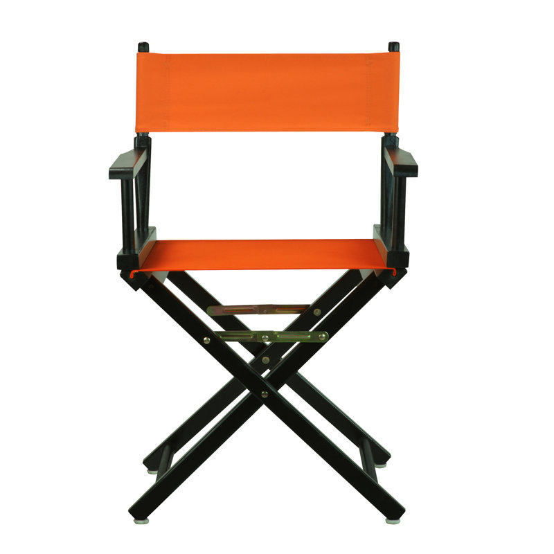 18" Folding Director Chair, Tangerine, Black
